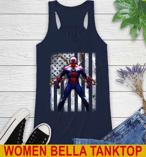 MLB Baseball New York Mets Spider Man Avengers Marvel American Flag Shirt Racerback Tank 9