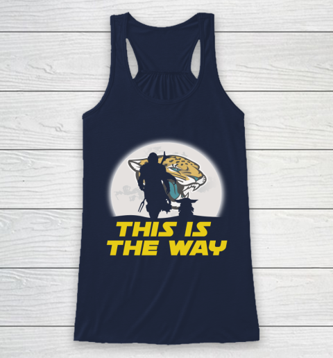Jacksonville Jaguars NFL Football Star Wars Yoda And Mandalorian This Is The Way Racerback Tank 8
