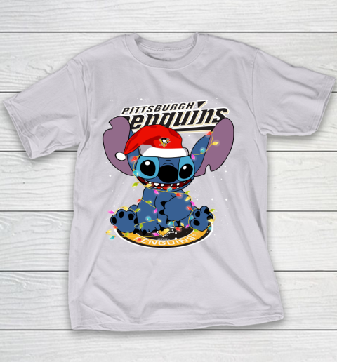Pittsburgh Penguins NHL Hockey noel stitch Christmas Youth T-Shirt 2