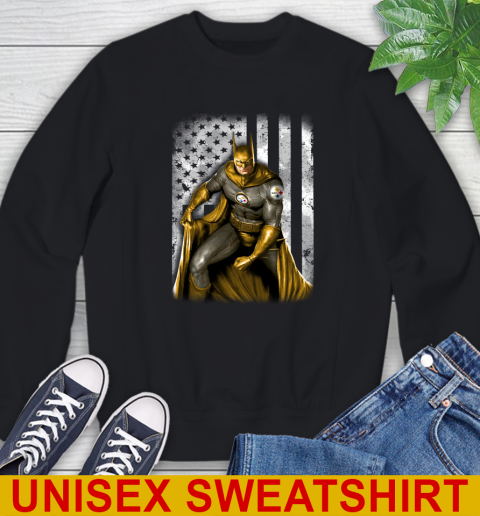Pittsburgh Steelers NFL Football Batman DC American Flag Shirt Sweatshirt