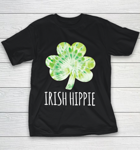 Green Tie Dye Shamrock Irish Hippie St Patricks Day 2021 Youth T-Shirt