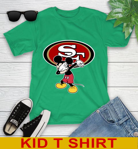 San Francisco 49ers NFL Football Dabbing Mickey Disney Sports Youth T-Shirt 6