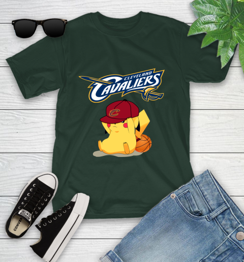 NBA Pikachu Basketball Sports Cleveland Cavaliers Youth T-Shirt 5