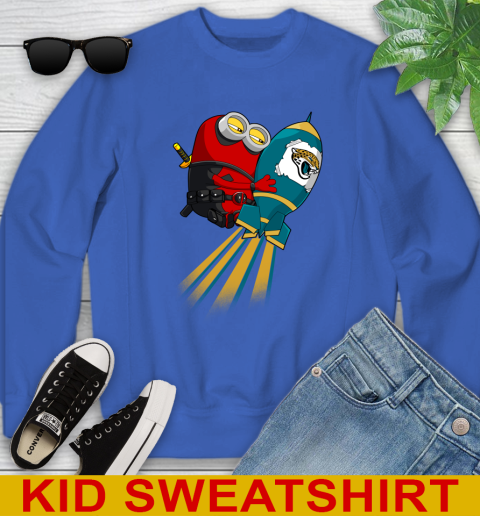 NFL Football Jacksonville Jaguars Deadpool Minion Marvel Shirt Youth Sweatshirt 6