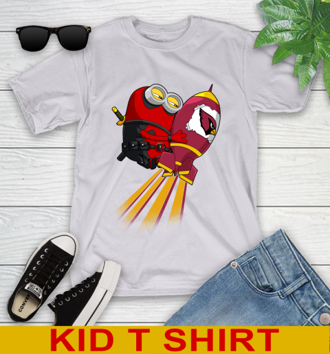 NFL Football Arizona Cardinals Deadpool Minion Marvel Shirt Youth T-Shirt 4