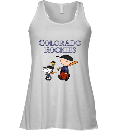 Colorado Rockies Let's Play Baseball Together Snoopy MLB Racerback Tank