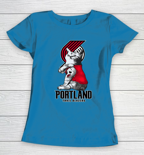 NBA Basketball My Cat Loves Portland Trail Blazers Women's T-Shirt 6