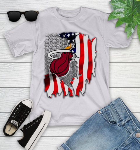 Miami Heat NBA Basketball American Flag Youth T-Shirt 4