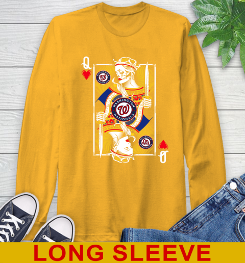 MLB Baseball Washington Nationals The Queen Of Hearts Card Shirt Long Sleeve T-Shirt 2