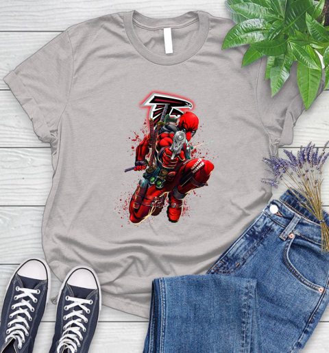 NFL Deadpool Marvel Comics Sports Football Atlanta Falcons Women's T-Shirt 10