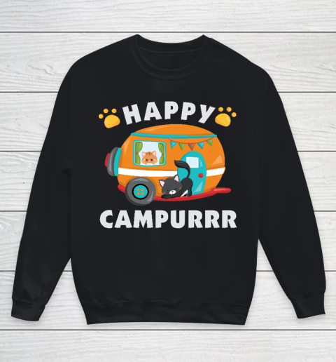 Happy Campurrr Camping With Cats RV Glamping Designs Youth Sweatshirt