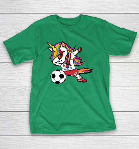 Dabbing Unicorn South Korea Football Korean Flag Soccer T-Shirt 7