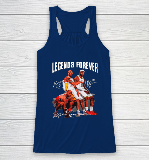 Kobe Bryant Lebron James And Michael Jordan Legends Forever Signatures Racerback Tank 6