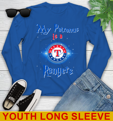 MLB Baseball Harry Potter My Patronus Is A Texas Rangers Youth Long Sleeve 10