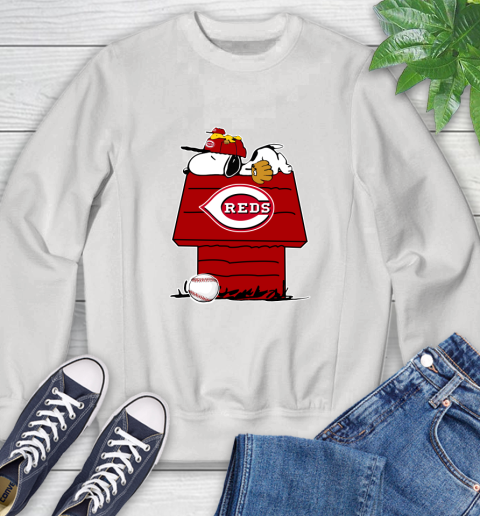 MLB Cincinnati Reds Snoopy Woodstock The Peanuts Movie Baseball T Shirt Sweatshirt