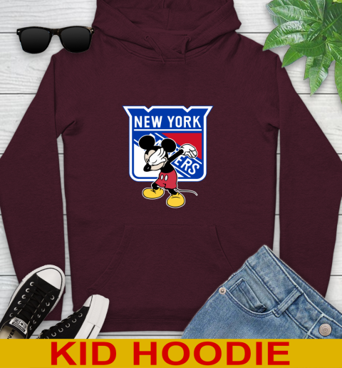 New York Rangers NHL Hockey Dabbing Mickey Disney Sports Youth Hoodie 7