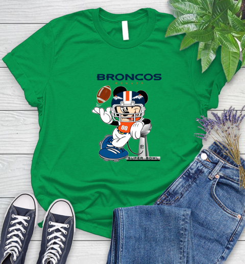 NFL Denver Broncos Mickey Mouse Disney Super Bowl Football T Shirt Women's T-Shirt 6