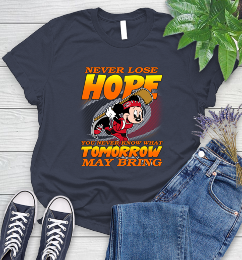 Carolina Hurricanes NHL Hockey ootball Mickey Disney Never Lose Hope Women's T-Shirt 14