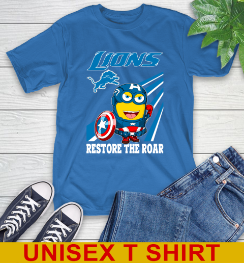 NFL Football Detroit Lions Captain America Marvel Avengers Minion Shirt T-Shirt 11