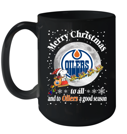 Edmonton Oilers Merry Christmas To All And To Oilers A Good Season NHL Hockey Sports Ceramic Mug 15oz