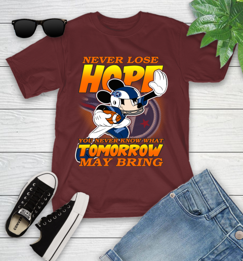 Tennessee Titans NFL Football Mickey Disney Never Lose Hope Youth T-Shirt - Image 15