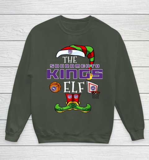 Sacramento Kings Christmas ELF Funny NBA Youth Sweatshirt 8
