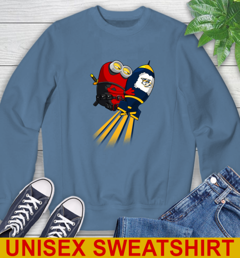NHL Hockey Nashville Predators Deadpool Minion Marvel Shirt Sweatshirt 10