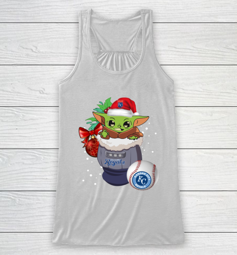 Kansas City Royals Christmas Baby Yoda Star Wars Funny Happy MLB Racerback Tank 2