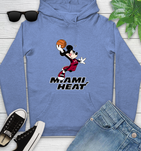 NBA Basketball Miami Heat Cheerful Mickey Mouse Shirt Youth Hoodie