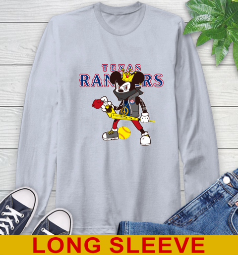 Texas Rangers MLB Baseball Mickey Peace Sign Sports Long Sleeve T-Shirt 6