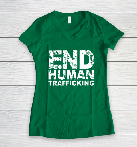 End Human Trafficking Shirt Women's V-Neck T-Shirt 3
