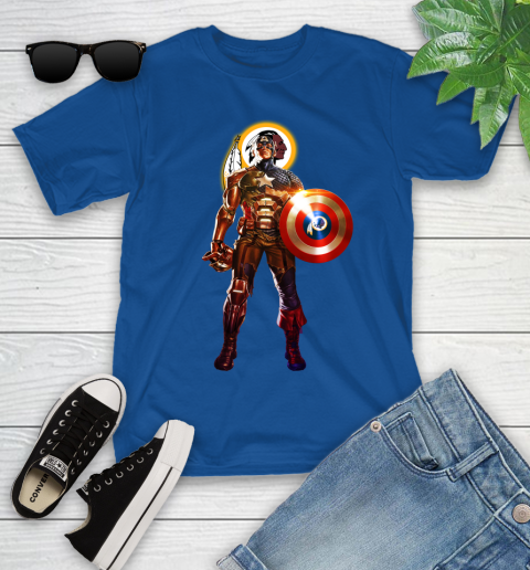 NFL Captain America Marvel Avengers Endgame Football Sports Washington Redskins Youth T-Shirt 9
