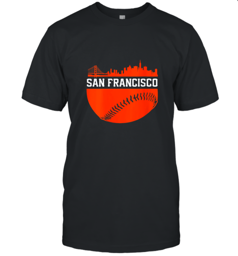 Womens San Francisco Baseball Vintage SF The City Skyline Gift Unisex Jersey Tee