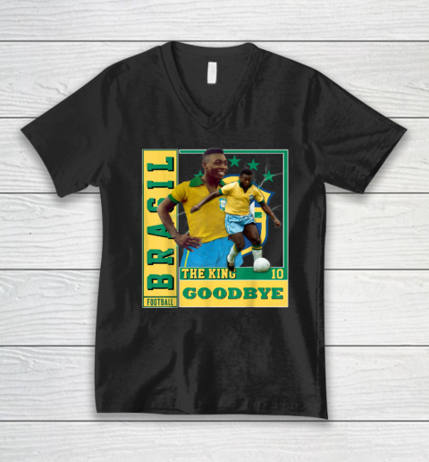 Pele Football Legend Shirt Pelé 10 The King Football Player V-Neck T-Shirt