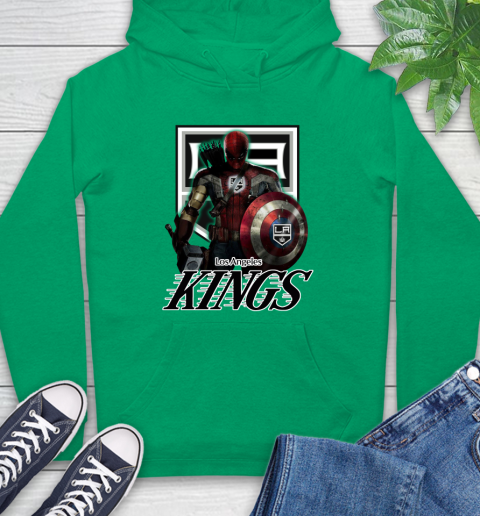 NHL Captain America Thor Spider Man Hawkeye Avengers Endgame Hockey Los Angeles Kings Hoodie 8