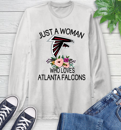 NFL Just A Woman Who Loves Atlanta Falcons Football Sports Long Sleeve T-Shirt