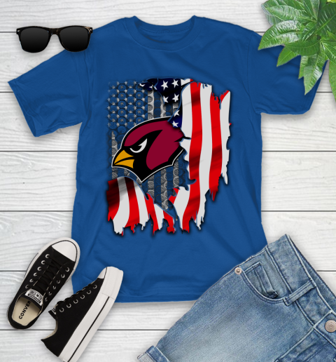 Arizona Cardinals NFL Football American Flag Youth T-Shirt 12