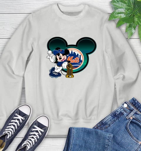 MLB New York Mets The Commissioner's Trophy Mickey Mouse Disney Sweatshirt 6 MLB New York Mets The Commissioner's Trophy Mickey Mouse Disney Sweatshirt - Image 6