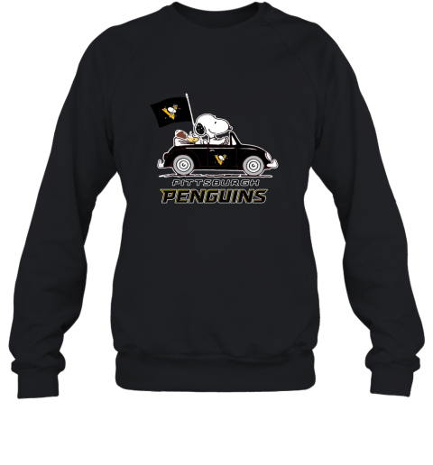 Snoopy And Woodstock Ride The Pittsburg Peguins Car NHL Sweatshirt
