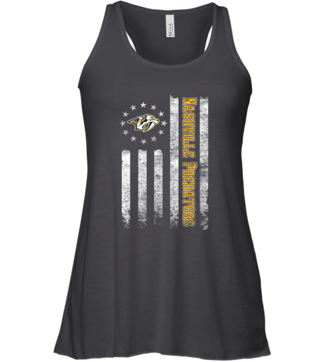 NHL American Flag Hockey Sports Nashville Predators Racerback Tank