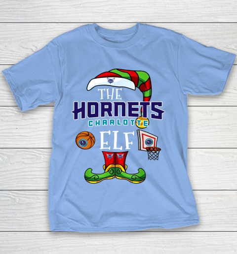 Charlotte Hornets Christmas ELF Funny NBA Youth T-Shirt 8