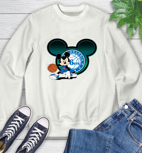 NBA Philadelphia 76ers Mickey Mouse Disney Basketball Sweatshirt