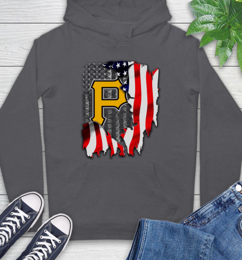 Pittsburgh Pirates MLB Baseball American Flag Hoodie 7