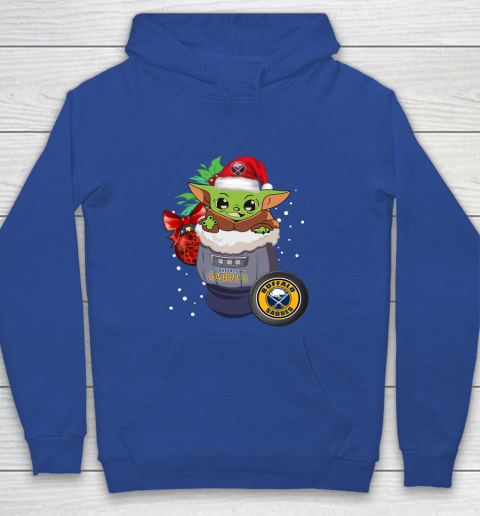Buffalo Sabres Christmas Baby Yoda Star Wars Funny Happy NHL Youth Hoodie 8