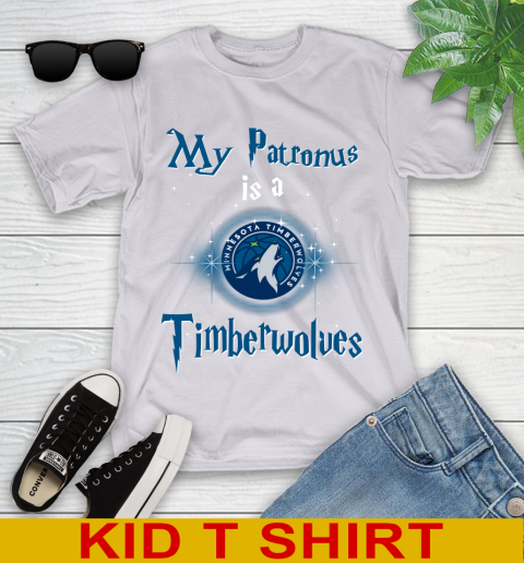 NBA Basketball Harry Potter My Patronus Is A Minnesota Timberwolves Youth T-Shirt 4