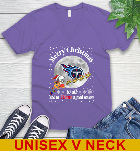 Tennessee Titans Merry Christmas To All And To Titans A Good Season NFL Football Sports V-Neck T-Shirt 8
