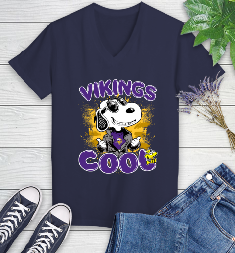 NFL Football Minnesota Vikings Cool Snoopy Shirt Women's V-Neck T-Shirt 10