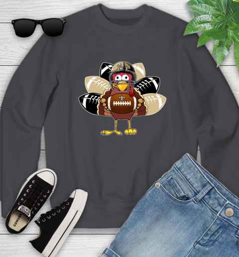 New Orleans Saints Turkey Thanksgiving Day Youth Sweatshirt 6