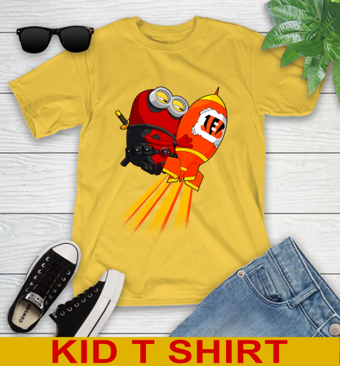 NFL Football Cincinnati Bengals Deadpool Minion Marvel Shirt Youth T-Shirt 9