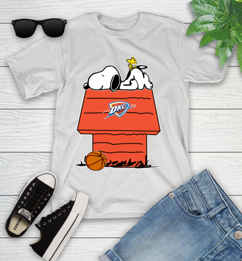 Oklahoma City Thunder NBA Basketball Snoopy Woodstock The Peanuts Movie Youth T-Shirt